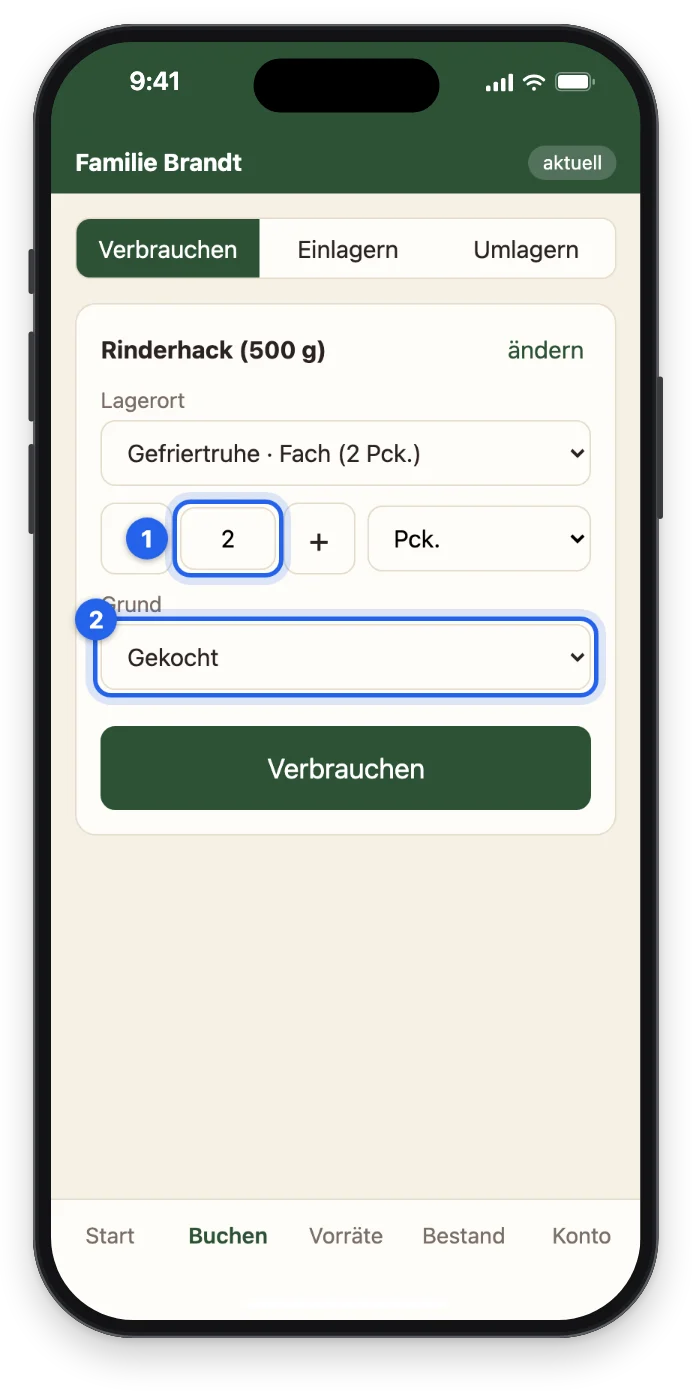 Verbrauchen von 2 Packungen Rinderhack mit Grund Gekocht